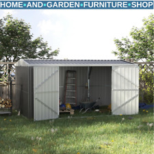 14 x 8ft Outdoor Garden Storage Shed Steel Tool Box w/Lockable Door for Backyard