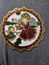 Vintage Plastic Christmas Stained Glass Suncatcher Decor ation Christmas Angel