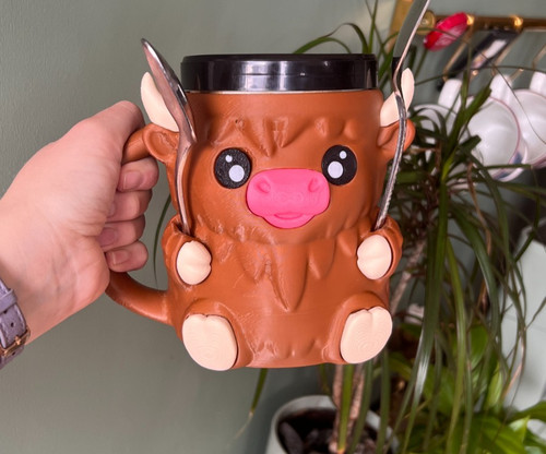 Cute highland cow - cute, cream