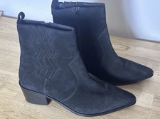 Fat Face Black Suede Boots Sz