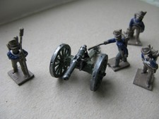 Minifigs 25mm British Napoleonic Foot Artillery Cannon and 4 Crew