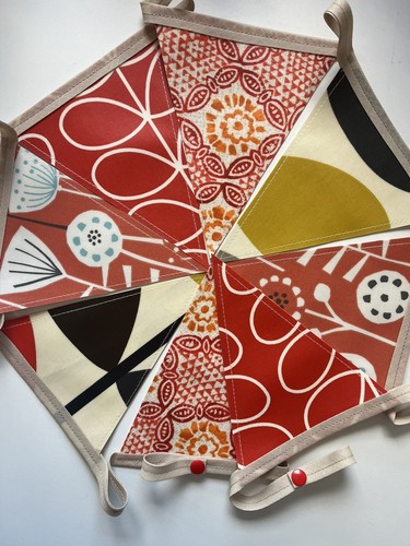 Handmade oilcloth bunting - handmade,