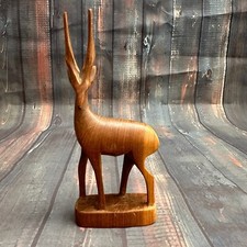 Vintage Hand Carved Wooden Gazelle Antelope from Kenya MCM 17cm Tall Teak?