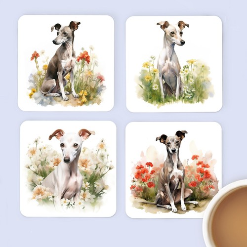 Pet dog coasters - coasters,, watercolour