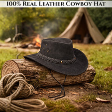 100% Real Leather Cowboy Hat
