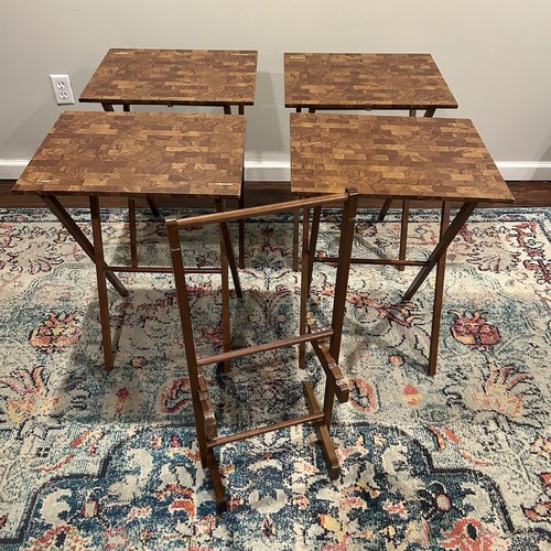 Vintage faux butcher block tv - butcher,