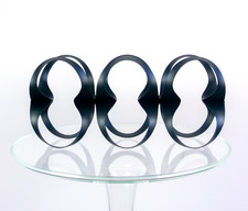 Officina Alessi - UNS02B Ribbon - Super Black Steel Bottle Rack - Ben Van Berkel