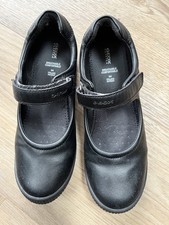 UK Size 1.5 Geox Girls Black Leather School Shoes