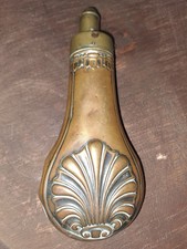 Antique Brass Musket Vintage Powder Flask. G & J W Hawksley (1816 To 1913).