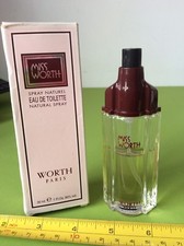 RETRO VINTAGE MISS WORTH paris EDT PERFUME 30ml bottle NO TOP but in box 40% use