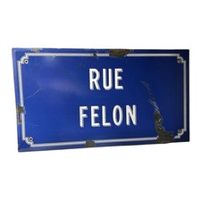 Vintage French Enamel Road Sign – Rue Felon - (Felon/Criminal/Traitor)