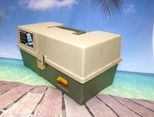 Plano cantilever tackle box  bought USA 1990s, 3 tier for lures floats spinners