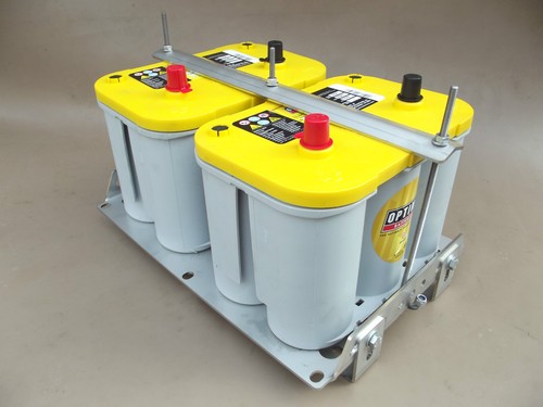 Twin battery tray stainless - battery,