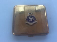 Vintage GWENDA Powder Compact Enamel Isle of Man Souvenir Badge Engine Turned 