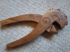 Vintage Wooden Treen Hand Carved Hardwood Nutcracker Ornate Pattern