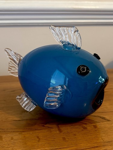 Vintage hand blown - blue, art