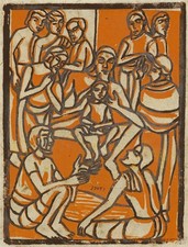 Jyoti Sahi - Signed Woodcut -