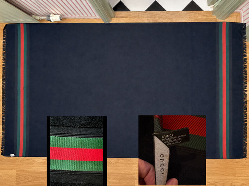 Gucci black beach towel - gucci,