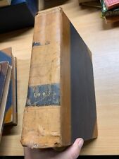 1905 PUNCH MAGAZINE BOUND VOLUMES HEAVY 2.9kg LEATHER ANTIQUE BOOK (P14)