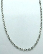 375 9ct White Gold Belcher Chain Necklace 16" 18" 20" 22" 24" - Fully Hallmarked