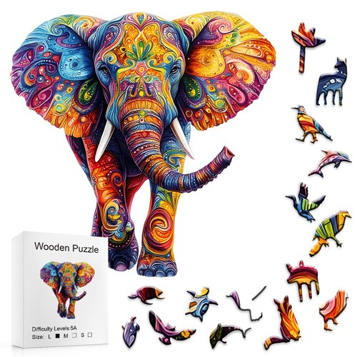 Unique elephant wooden puzzle - unique,