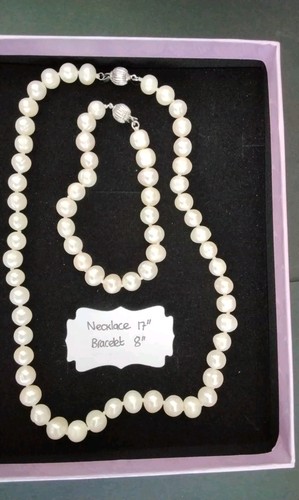 Freshwater pearl set white - freshwater,