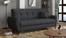 Sofa Bed Woven Fabric With Storage Click Clack Kaya Free Delivery