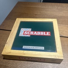 Scrabble Nostalgia Edition Game in Wooden Box Complete 