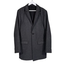 All Saints Wool Over Coat Medium Mens Grey Jacket Thirty Eight Italian Cloth