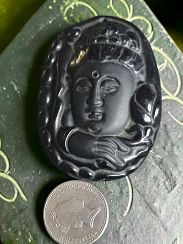 Black obsidian carved - obsidian,