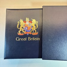 Stanley Gibbons Luxury Stamp Album GB 1840-1970 inc Slipcase Navy Very Good Used
