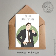 MIKE WOZNIAK (Tick Tock) Taskmaster Minimal Posteritty Greeting Card Birthday