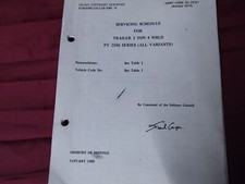 MILITARY 2 TON 4 WHEELED TRAILER SERVICE / MAINTENANCE SCHEDULE ,FV 2500 SERIES 