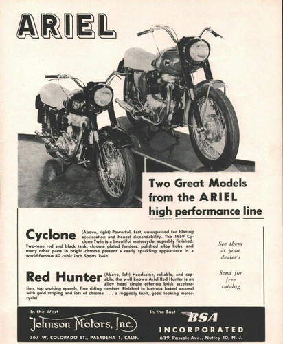1959 ariel cyclone and red - ariel,