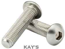 M10 (10mmØ) BUTTON HEAD SCREWS ALLEN KEY SOCKET DOMED BOLTS A2 STAINLESS STEEL