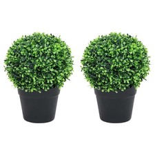 2x Artificial Boxwood Plants