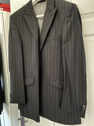 Black pin stripe suit - pin, jeff