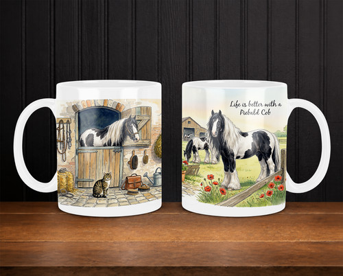 Personalised piebald cob - cob, mug