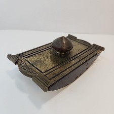 Vintage Art Deco Brass Wood