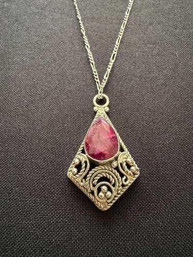 Vintage pink red ruby faceted - ruby,