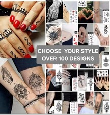 Temporary Tattoos Sheet for Women Men Kids - Body Art Stickers, 100+ Designs
