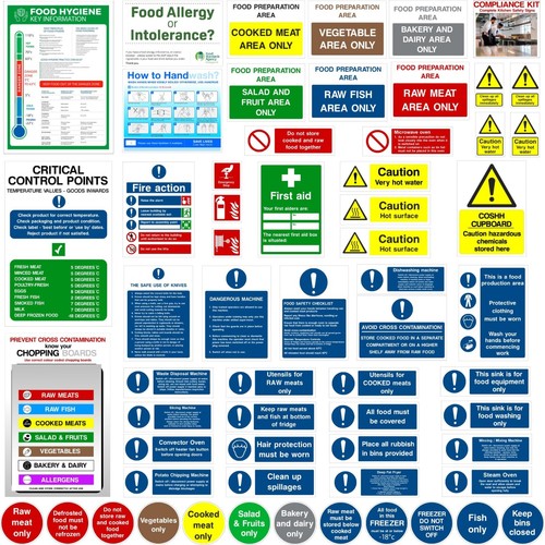Kitchen safety signs - safety,