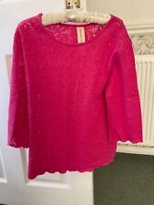 LADIES NEXT CERISE PINK 3/4 LENGTH SLEEVE TOP