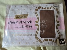 St Michael Sheer Stretch Bri-Nylon Full Fashioned Seamed Stockings 10.5 Tan New
