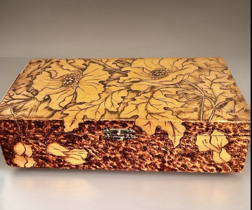 Antique pyrography long - antique,
