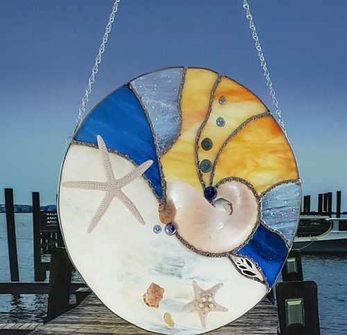 Ocean motif stained - stained, glass