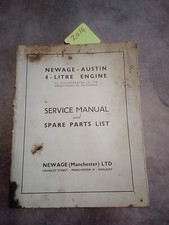 Newage Austin 4 Litre Engine Service Manual & Spare Parts List  Massey Harris 