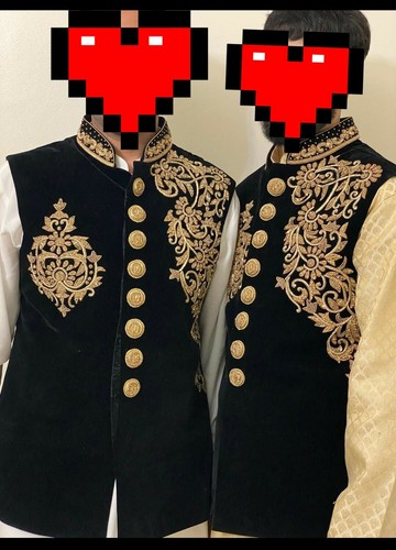 Men heavy embroidery - heavy, waistcoat
