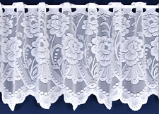 Sally Floral Lace  Cafe Net  Curtains White - Sold by the Metre - Free Postage -