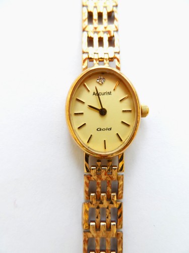 Ladies accurist diamond 9ct - ladies,